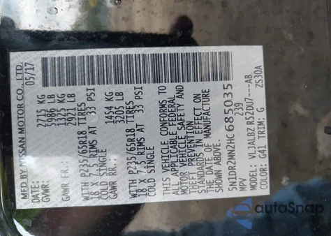 2017 Nissan Pathfinder S from USA, damaged, VIN 5N1DR2MN2HC685035